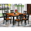 HomeStock 7-Piece Square Black and Cherry Finish Solid Wood Top Dining Table with 6 Chairs - 2 of 4