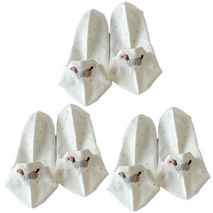 Anna-Kaci Women's 3-Pair No-Show Socks with Embroidered Dog Design and Soft Knit Low-Cut Fit for Everyday Comfort - 1 of 4