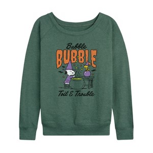 Women's - Peanuts - Bubble Bubble Toil Trouble Lightweight French Terry Slouchy - 1 of 4