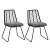 Grungis Outdoor Dining Chairs Set of 2 with Water-Resistant Cushions,Transitional Style PE Rattan Chairs,All-Weather Patio Seating,Gray - 2 of 4