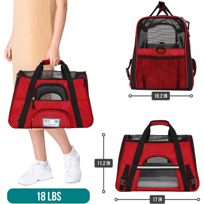 Medium Red Soft Sided Airline Approved Pet Carrier