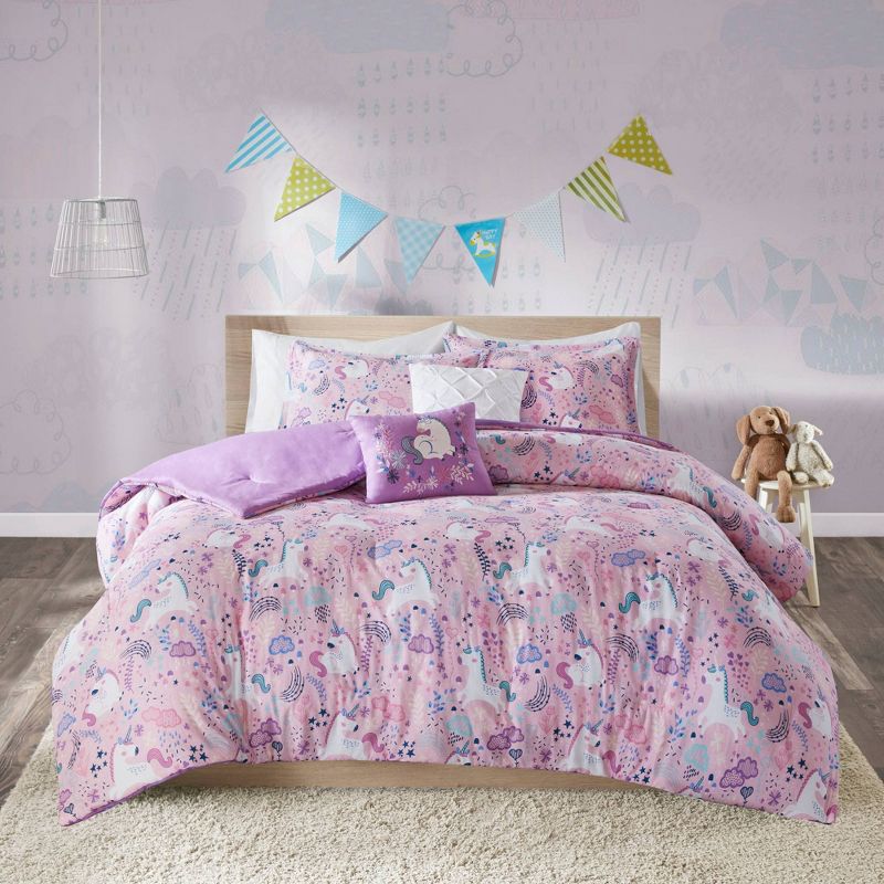 Laila Cotton Reversible Unicorn Print Kids' Comforter Set - Urban Habitat, 3 of 8