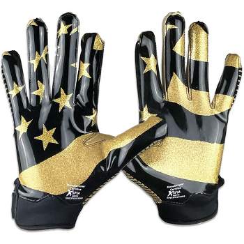 Battle Sports USA Glitter Doom Football Receiver Gloves - Black/Gold