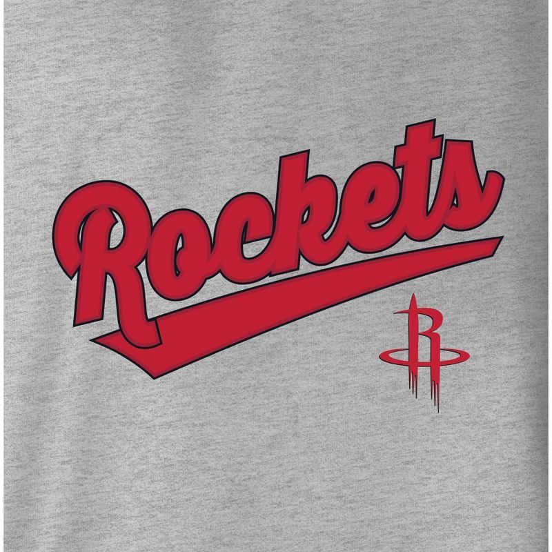 NBA Houston Rockets Women&#39;s Gray Long Sleeve Team Slugger Crew Neck T-Shirt, 4 of 5