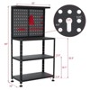 32" Heavy-Duty Steel Workbench with Hooks & 2-Tier Shelves – 460 lbs Capacity Metal Tool Organizer for Garage, Workshop & DIY Projects - 2 of 4