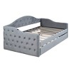 Twin Size Upholstered Daybed with Trundle and USB&Type-C Charging Ports - 4 of 4