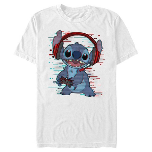 Men's Lilo & Stitch Red And Blue Gamer T-shirt - White - Small : Target