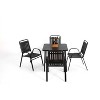 CAVINAS 5 Piece Patio Furniture Set Steel Small Outdoor Table and Chairs Simple Outdoor Dining Set with 4 Chairs for Patio - 3 of 4