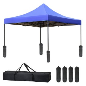 FDW Pop Up Canopy Tent 9.6x9.6 Anti-UV for Parties Camping with Portable Bag - 1 of 4