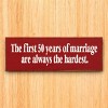 Slickblue Marriage Humor Wood Sign, 3.5x10 Solid Pine, Routed Slot & Shelf Edges, Multiple Colors - 2 of 3