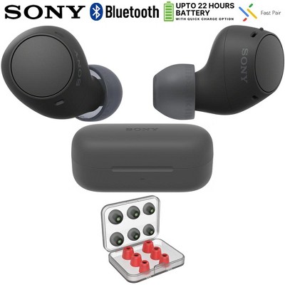 Sony WF-C510 Truly Wireless Earbuds, Black Bundle with Deco 6 Pairs of Earbud Tips