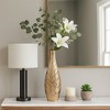 Decorative Metal Leaf Vase for Living Room Decor - Elegant Flower Vase for Bedroom, Entryway, and Home Decor - 2 of 4