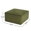 FURNIinspire Ottomans And Benches 30.5 Inch Square Ottoman, Living Room Storage Ottoman Bench, Corduroy Decorative Stool, Green, 30.5"*30.5"*17" - 3 of 4