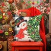 Set of 4 Merry Christmas Trees Reindeer Snowflake Throw Pillow Covers, 18 x 18 Inch Xmas Red Berries Hello Winter (Copy) - 2 of 4
