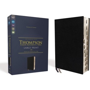 Niv, Thompson Chain-Reference Bible, Large Print, Bonded Leather, Black, Thumb Indexed, Red Letter, Comfort Print - by  Zondervan (Leather Bound) - 1 of 1