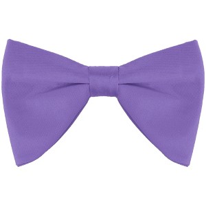 INSPIRE CHIC Men's Solid Color Satin Large Bow Tie 1 Pcs - 1 of 4