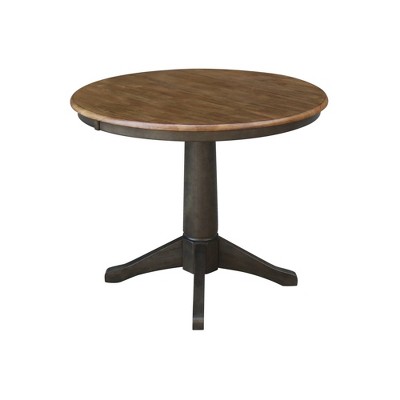 Elegant Hickory Brown Round Solid Parawood Dining Table