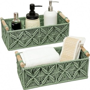 "BRINJOY Boho Decor & Storage Woven Baskets (2pcs) - All-Room Fit " - 1 of 4