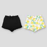 Lamaze 2pk Baby Girls' Organic Cotton Pull-On Shorts - Yellow/Black 12M