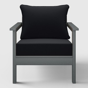 WestinTrends Avalon Gray Outdoor Modern HDPE Patio Club Chair with Deep Seat Cushions - 1 of 4
