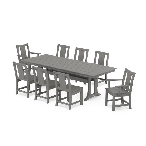 POLYWOOD 9pc Prairie Farmhouse Outdoor Patio Dining Set with Trestle Legs - image 1 of 1