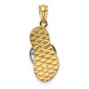Black Bow Jewelry 14k Two Tone Gold with White Rhodium Sandal Pendant, 8 x 24mm - 3 of 4