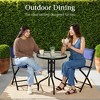 Best Choice Products 3-Piece Patio Bistro Dining Furniture Set w/ Round Textured Glass Tabletop, Folding Chairs - 3 of 4
