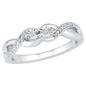 1/20 CT. T.W. Round White Diamond Pave/Miracle Set Promise Ring in Sterling Silver - (6), Women