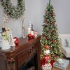 HGTV Pre-lit Glittered Slim Bristle Pine Artificial Christmas Tree with Warm White LED Lights - 2 of 4