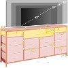 10 Drawer Dresser TV Stand for 65 70 75 Inch TV, 63" W Long Wide Chest of Drawers, Fabric Storage Organizer Drawer Unit - 2 of 4