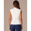 Allegra K Women's Mock Neck Summer Knit Ribbed Sleeveless Blouse - 3 of 4