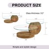 31.5" Modern Double Layer Round Coffee Table with Glass Top and Wooden Base,Sturdy Minimalist Design Accent Table for Living Room-Baofuwish - 4 of 4