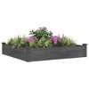 VidaXL Garden Raised Bed with Liner Gray 47.2 in.x47.2 in.x9.8 in. Solid Wood Fir - 3 of 4