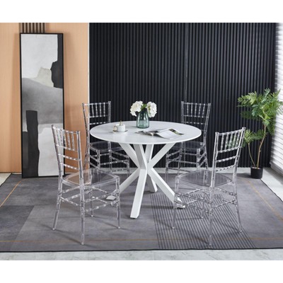 Akoasm Modern plastic welding Chair For Living Room & Bedroom Set Of 4