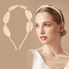 Unique Bargains Women's Cute Faux Pearl Headbands Gold Tone 3 Pcs - 3 of 4