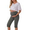 Ekouaer Maternity Shorts for Women Maternity Capris Yoga Pregnancy Short Pants Soft Joggers Lounge Bottoms - 2 of 4