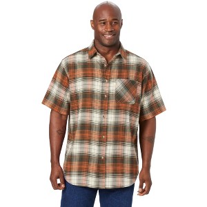 KingSize Short Sleeve Flannel Shirt - 1 of 2