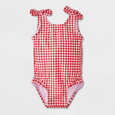 Baby Girls' Gingham One Piece Swimsuit - Cat & Jack™ Red
