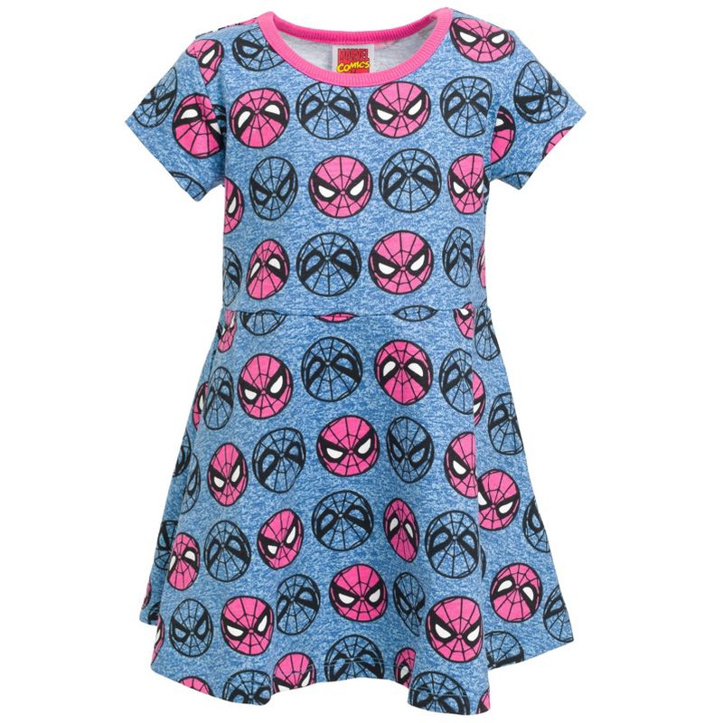 Marvel Spider-Man Girls French Terry Skater Dress Toddler to Big Kid, 1 of 7