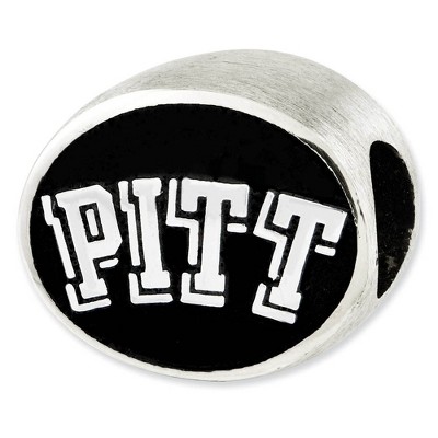 Black Bow Jewelry Sterling Silver Enamel University of Pittsburgh Collegiate Bead Charm
