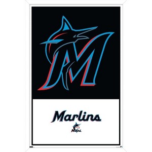 Trends International MLB Miami Marlins - Logo 22 Framed Wall Poster Prints - 1 of 4