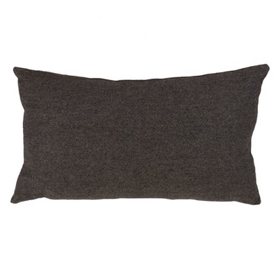 12"x20" Down Filled Herringbone Pillow Charcoal - Saro Lifestyle