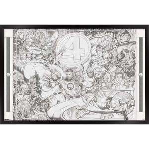 Trends International Marvel Sketch - Fantastic Four Universe Framed Wall Poster Prints - 1 of 4