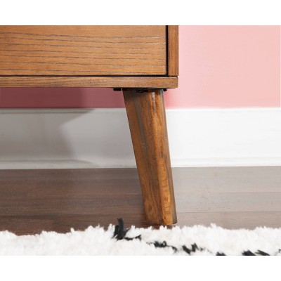 Reid Walnut Ash Veneer Mid-Century Modern 1-Drawer Nightstand