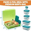 Bentology Green Bento Lunch Box Set w 5 Removable Nesting Containers- Meal Prep Snack Holders for School, Leakproof Durable & BPA Free-Dishwasher Safe - 2 of 3