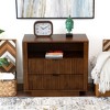 Gulches Walnut Nightstand - Mid Century Modern 2-Drawer Bedside Table - 4 of 4