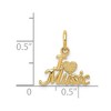 Black Bow Jewelry 14k Yellow Gold I Heart Music Script Charm - 4 of 4