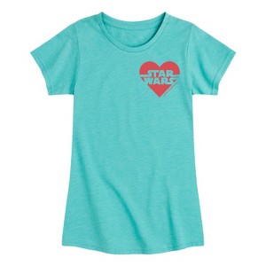 Girls' - Star Wars - Valentine Heart Logo Fitted Short Sleeve Graphic T-Shirt - 1 of 4