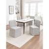 Gulches Linen Dining Chairs Set of 2, Gray Fabric Upholstered Armless Chairs with Padded Seat/Backrest, Iron-Wood Frame & Anti-Slip Feet - 3 of 4