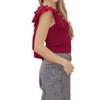 Women's BACK TIE ORGANZA SLEEVE KNIT TOP - Strut & Bolt - 2 of 3